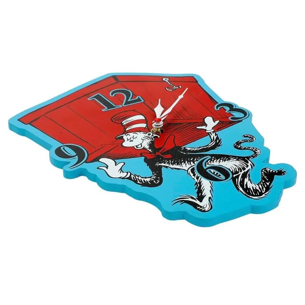 Dr.Seuss Cat in the Hat Red Box Wall Clock NIB